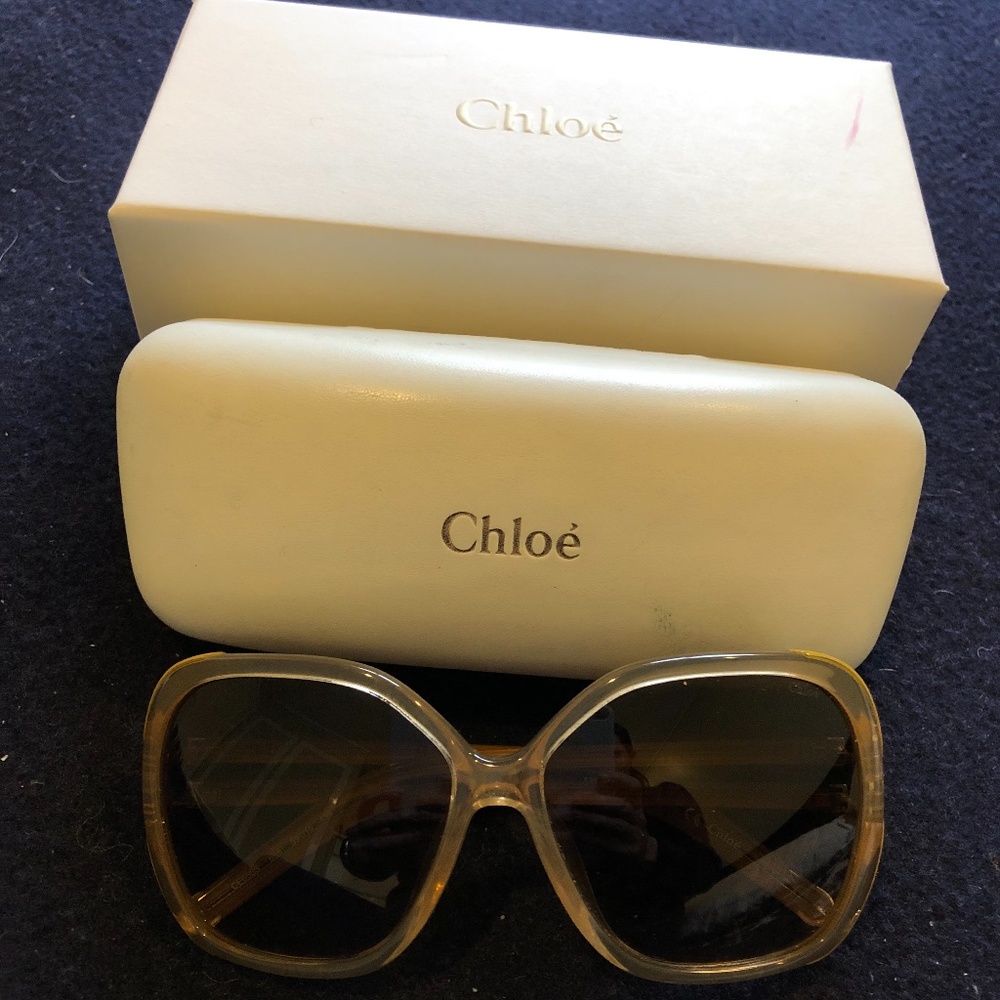 Chloe 70s style square amber sunglasses
